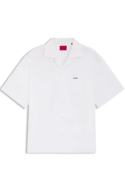 Oversized-Fit Hemd aus Baumwolle mit Paper-Touch-Effekt