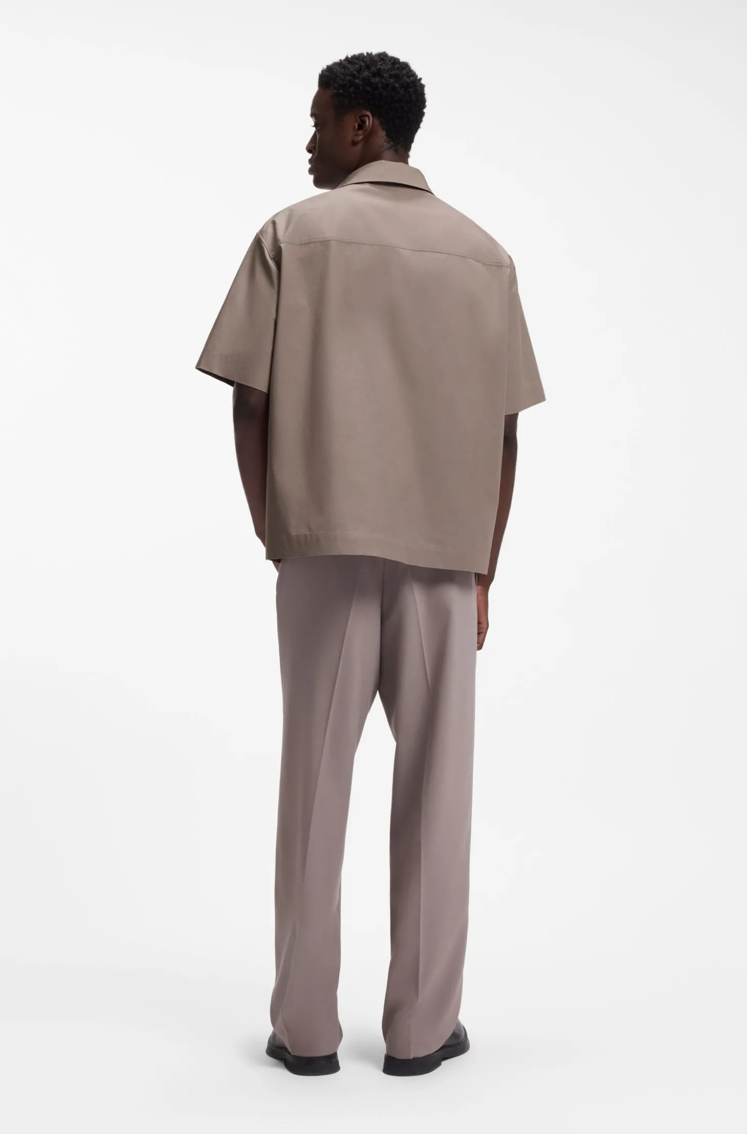 Oversized-Fit Hemd aus Baumwolle mit Paper-Touch-Effekt