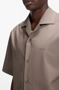 Oversized-Fit Hemd aus Baumwolle mit Paper-Touch-Effekt