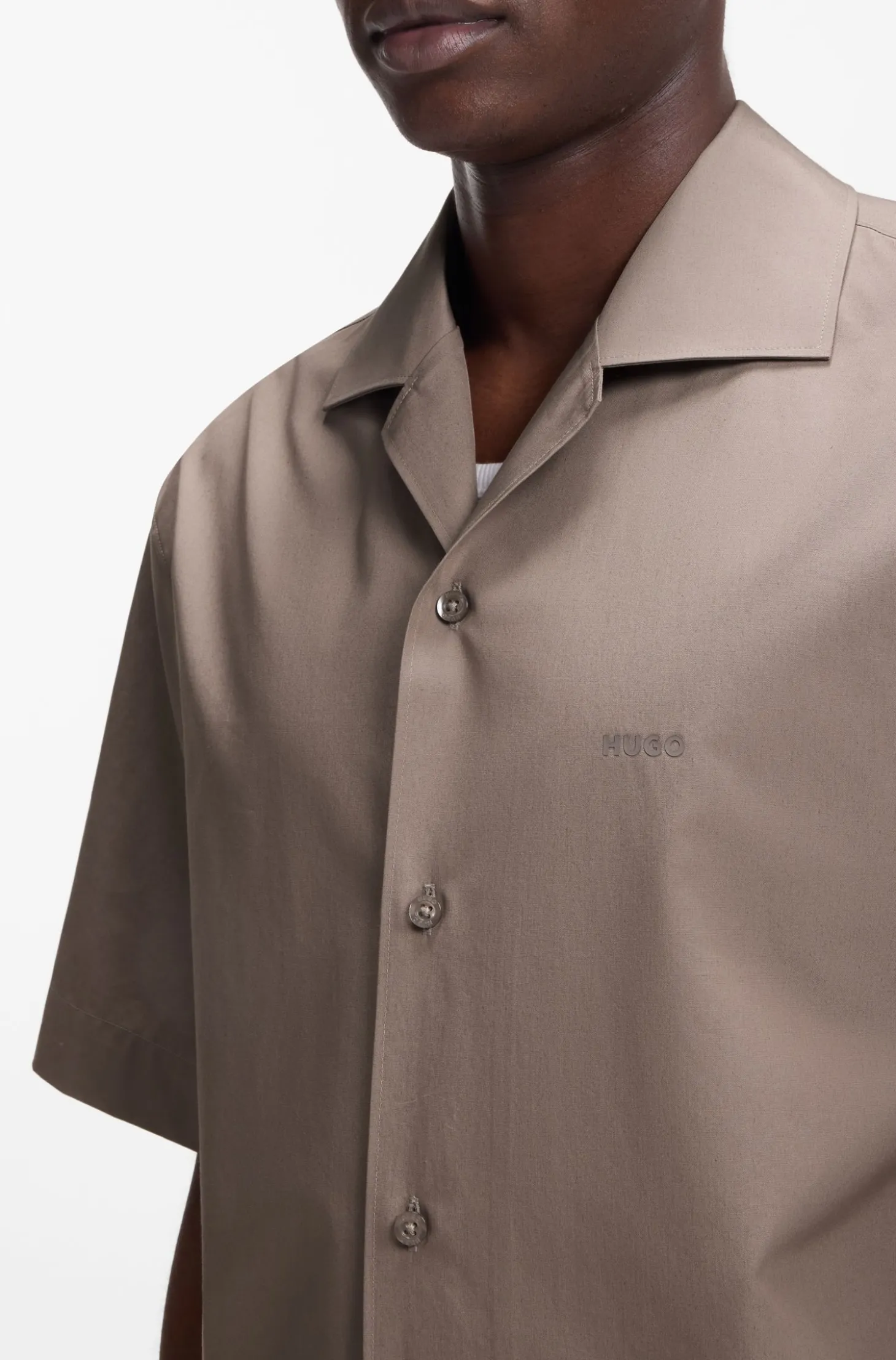 Oversized-Fit Hemd aus Baumwolle mit Paper-Touch-Effekt