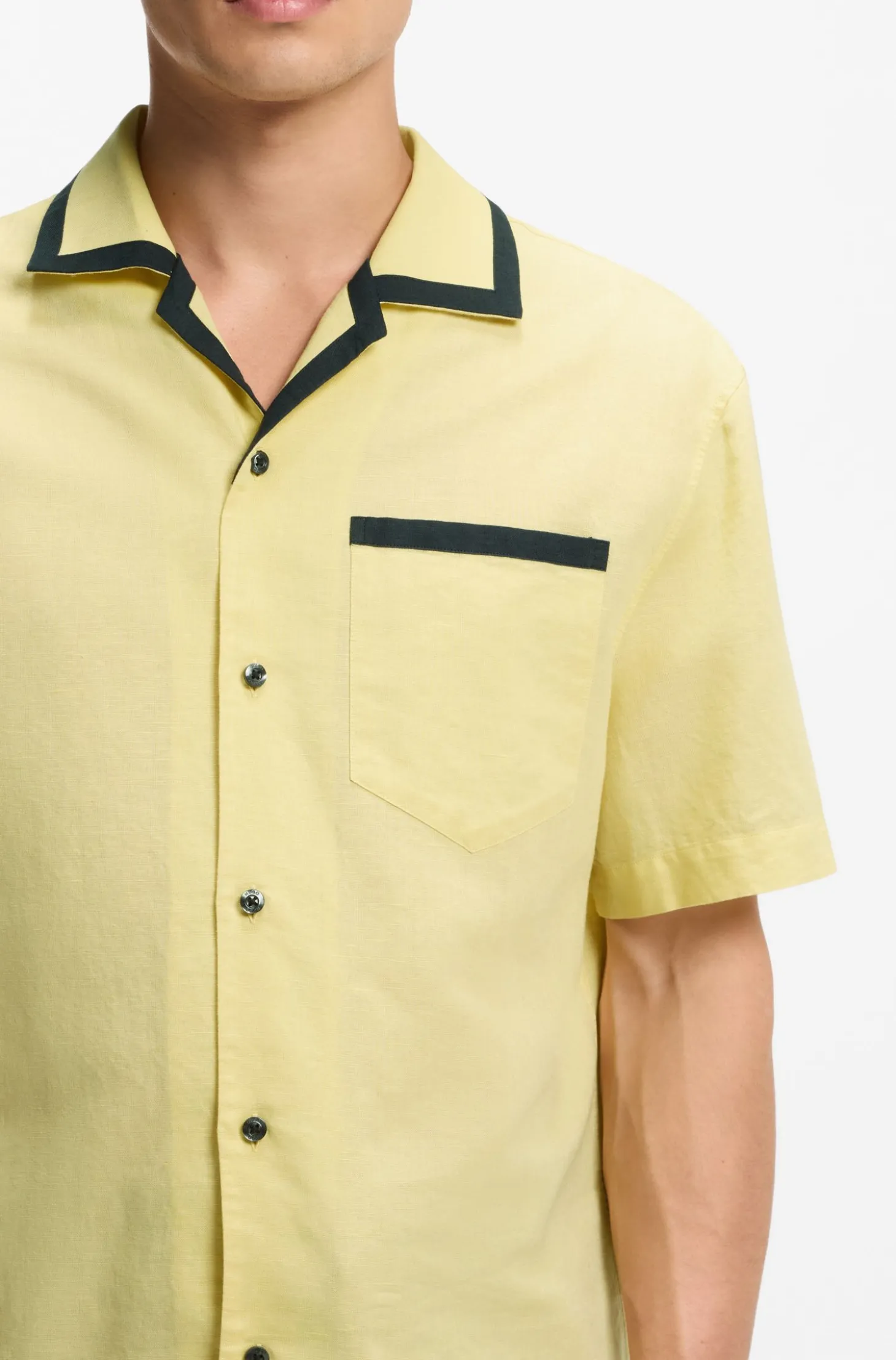 Oversized-Fit Hemd aus Leinen und Baumwolle
