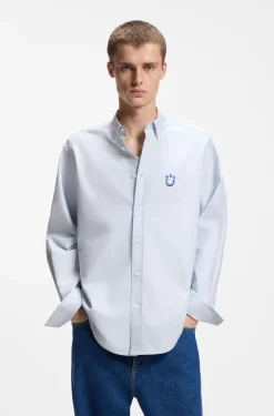 Oversized-Fit Hemd aus Oxford-Baumwolle mit Logo-Stickerei