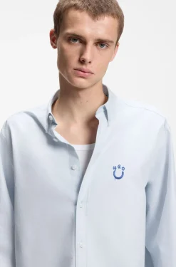 Oversized-Fit Hemd aus Oxford-Baumwolle mit Logo-Stickerei