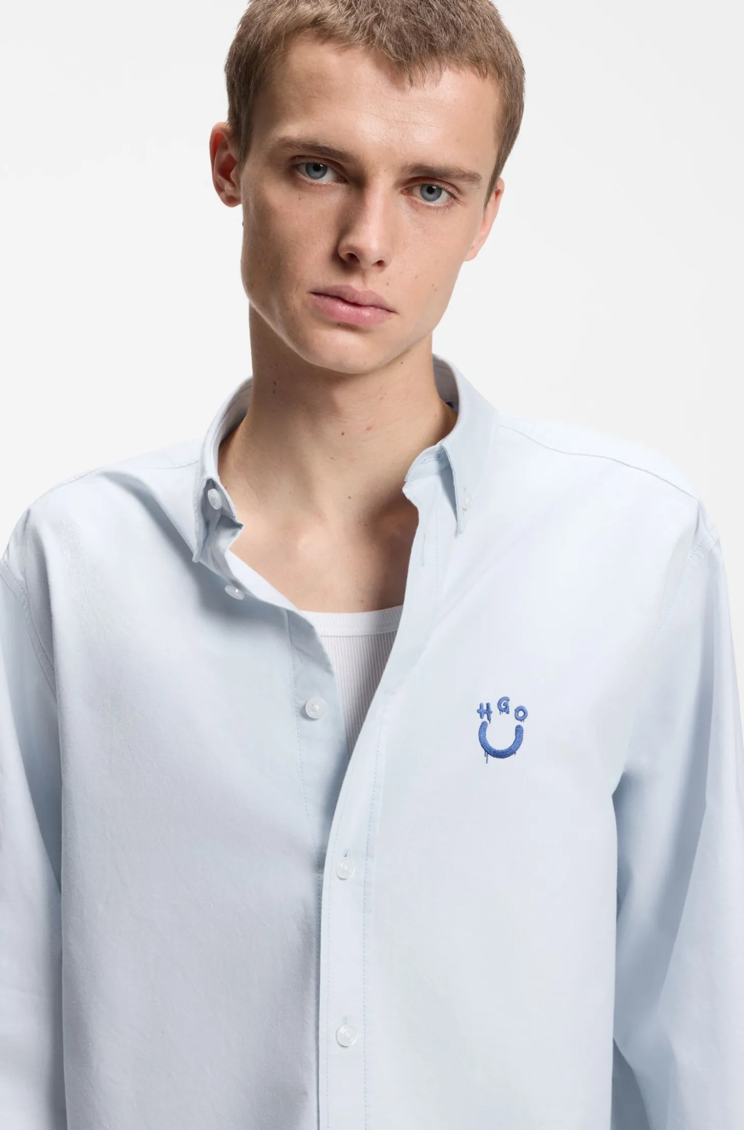 Oversized-Fit Hemd aus Oxford-Baumwolle mit Logo-Stickerei