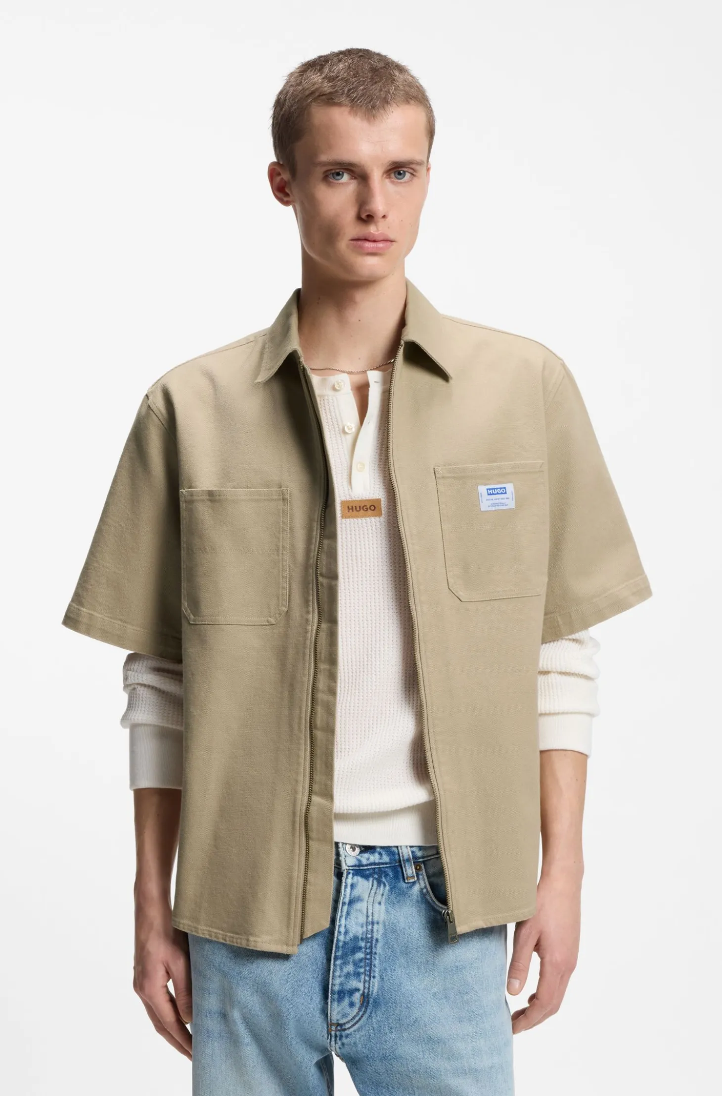 Oversized-Fit Hemd aus Stretch-Baumwolle