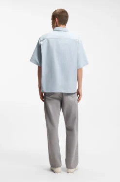 Oversized-Fit Hemd aus strukturierter Baumwolle mit aufgesetzten Taschen