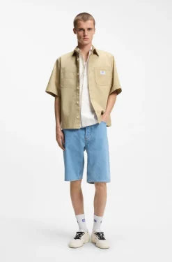 Oversized-Fit Hemd aus strukturierter Baumwolle mit aufgesetzten Taschen