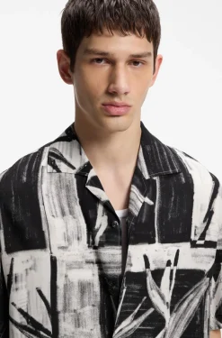 Oversized-Fit Hemd mit Print und Freizeitkragen