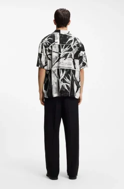 Oversized-Fit Hemd mit Print und Freizeitkragen