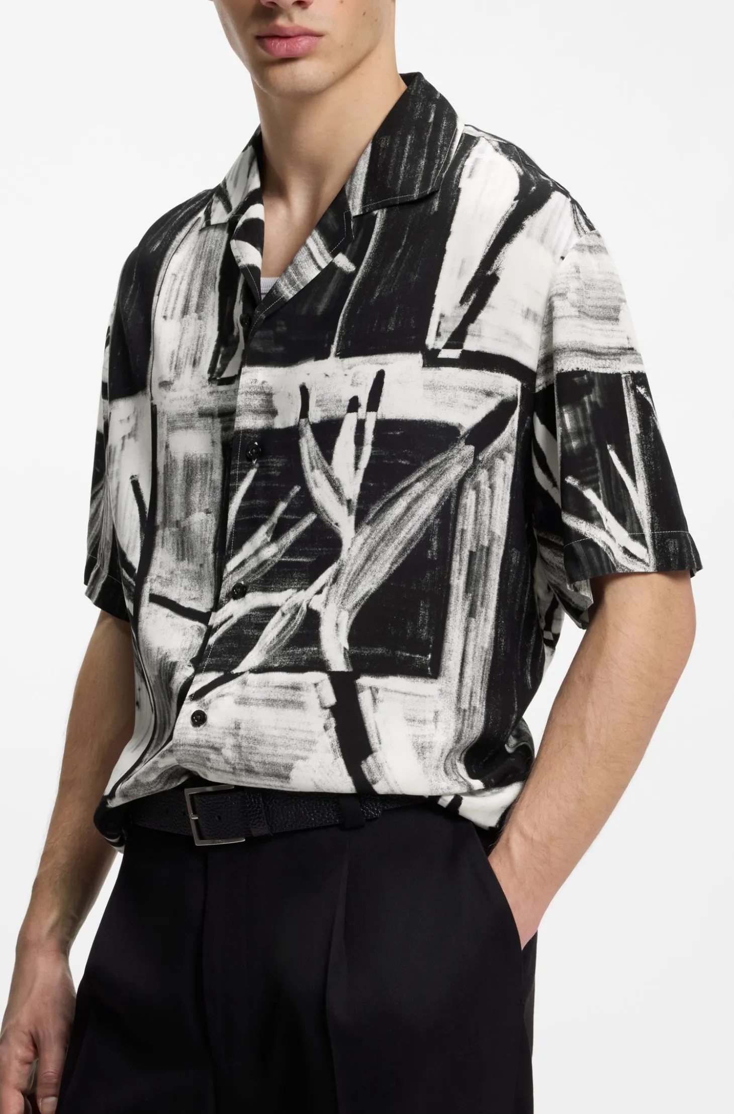 Oversized-Fit Hemd mit Print und Freizeitkragen