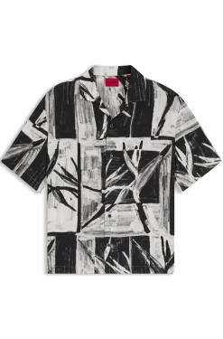 Oversized-Fit Hemd mit Print und Freizeitkragen