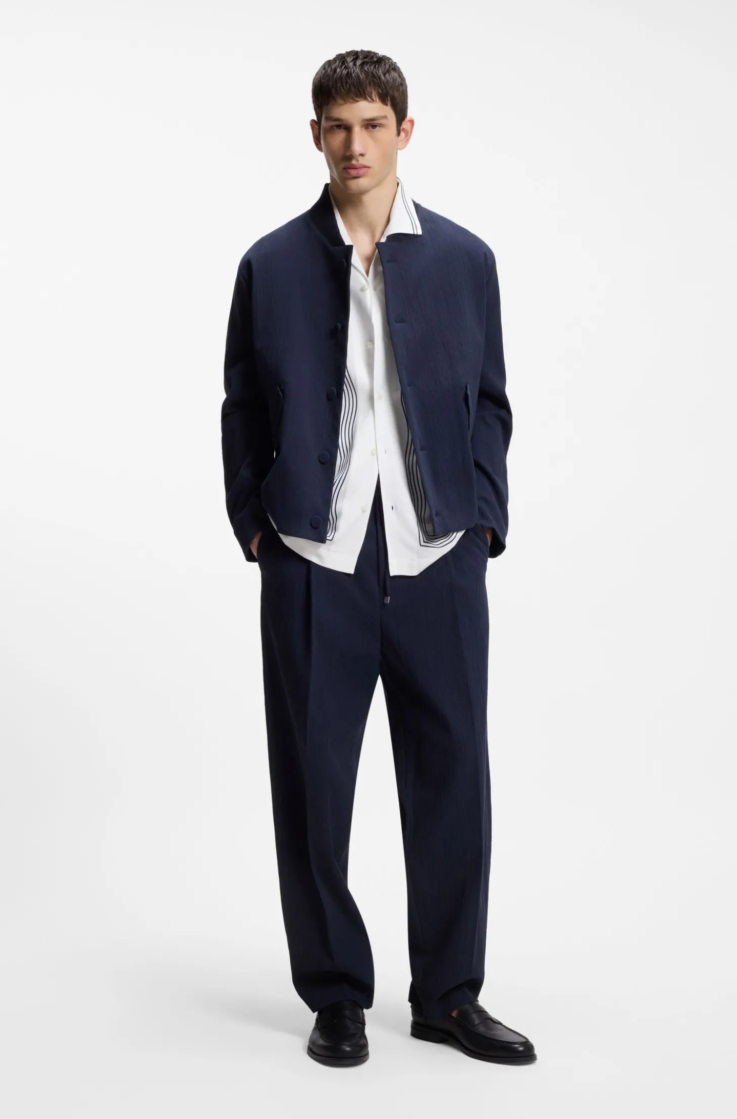 Oversized-Fit Hemd mit Print und Freizeitkragen