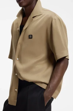 Oversized-Fit Hemd mit Stack-Logo-Besatz