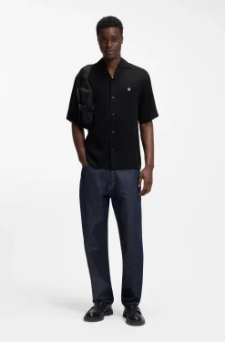 Oversized-Fit Hemd mit Stack-Logo-Besatz