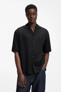Oversized-Fit Hemd mit Stack-Logo-Besatz