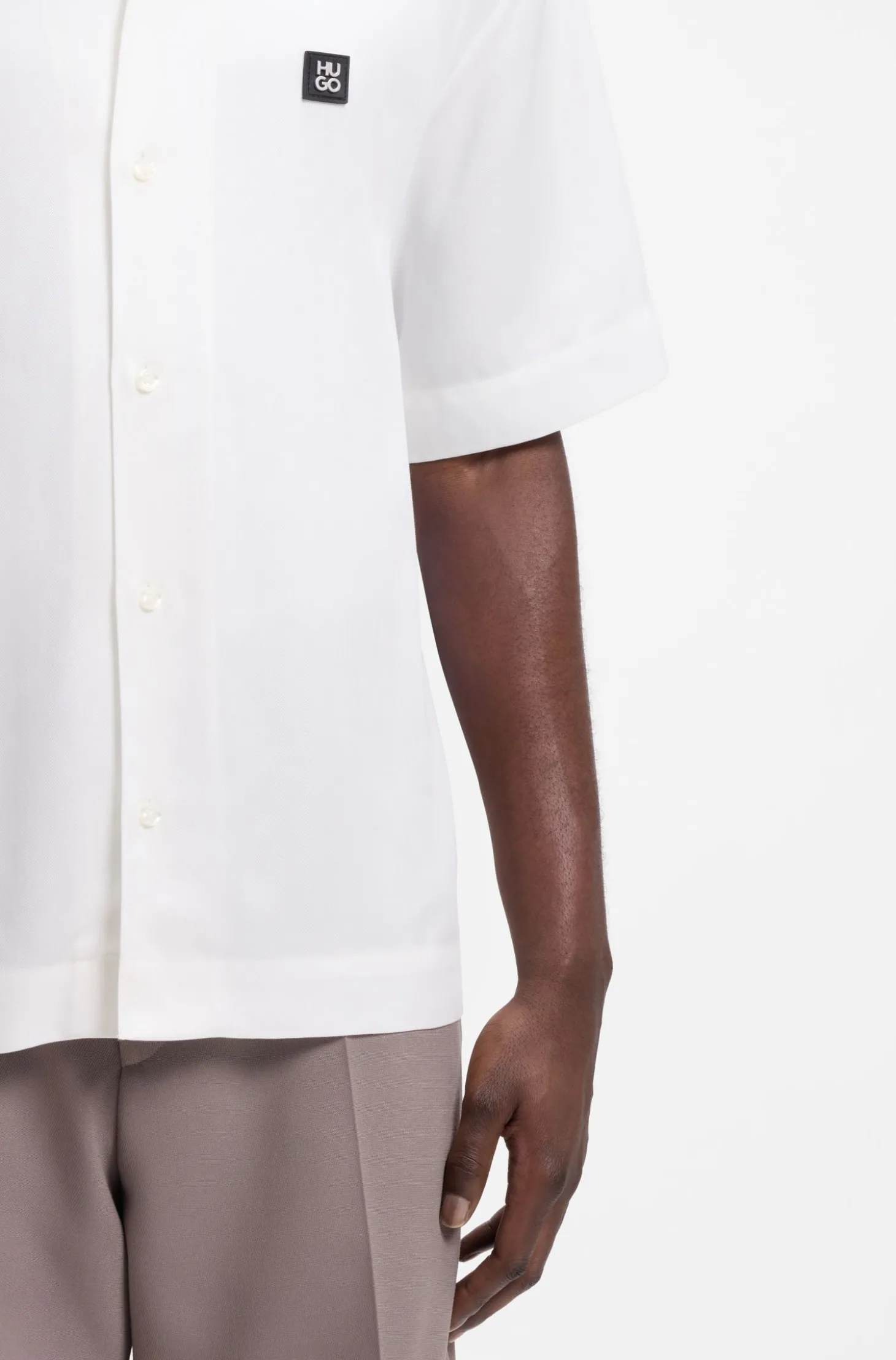 Oversized-Fit Hemd mit Stack-Logo-Besatz