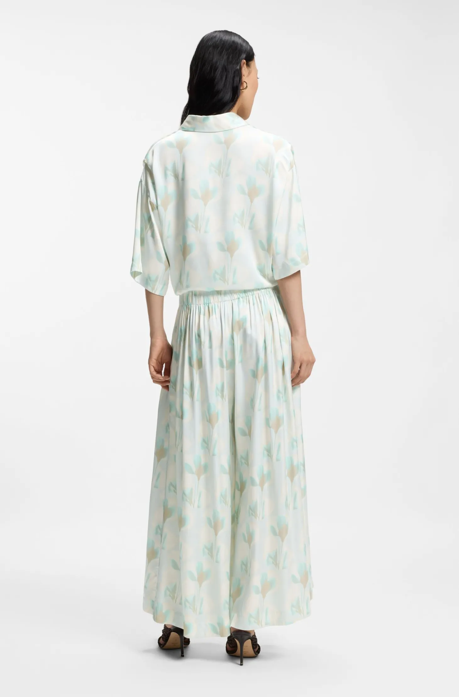 Oversized-Fit Hose mit weitem Bein und Blumenprint