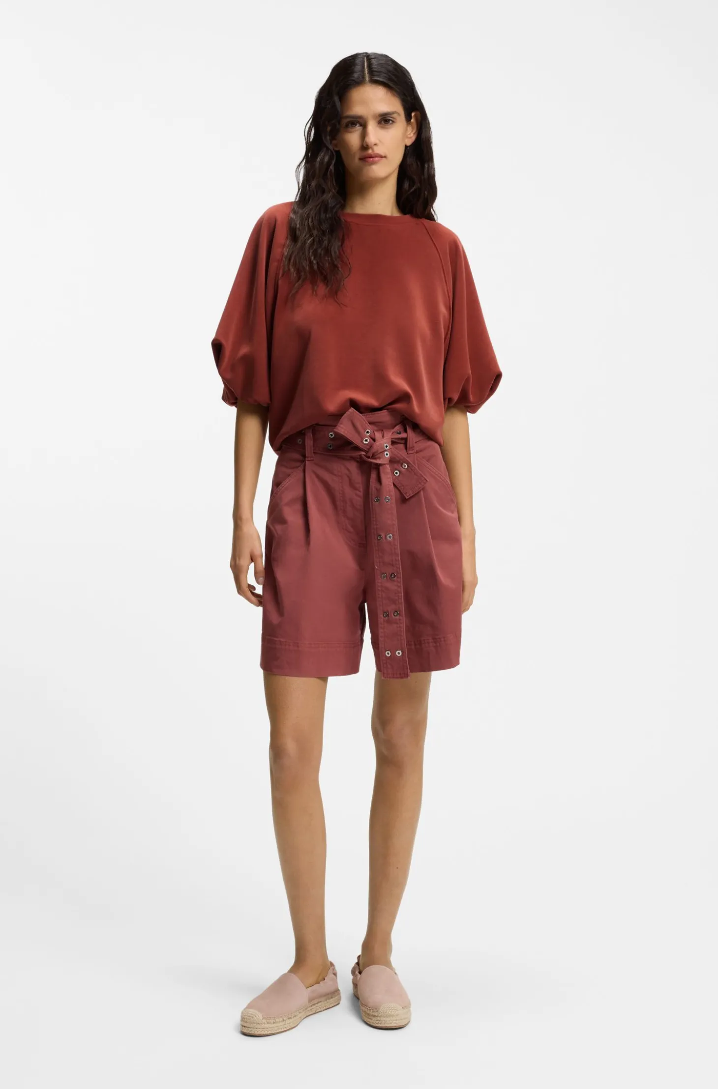 Oversized-Fit Sweatshirt mit kurzen Ballonärmeln