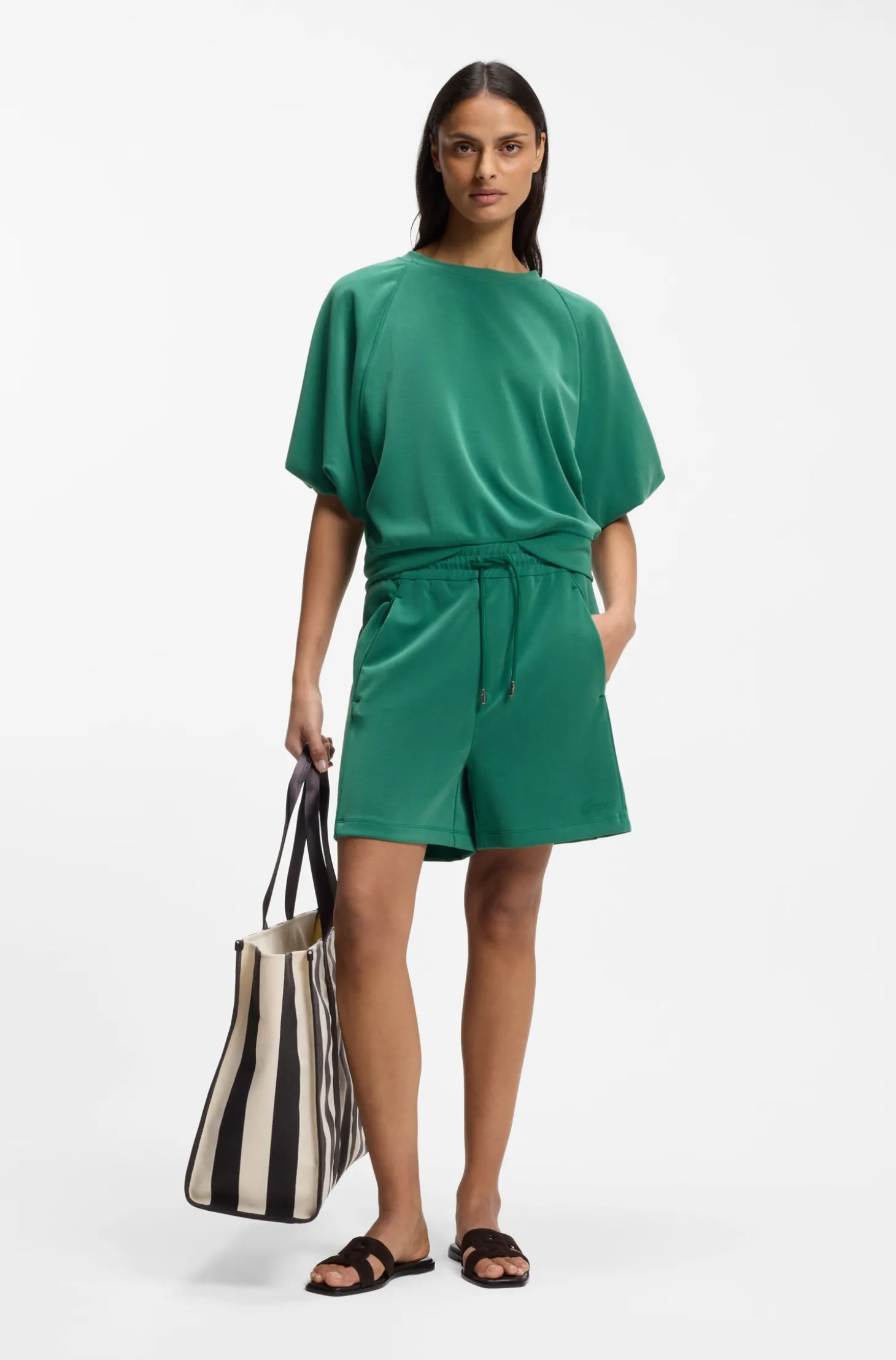 Oversized-Fit Sweatshirt mit kurzen Ballonärmeln