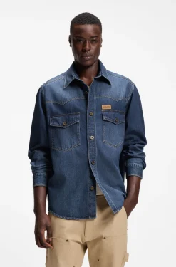 Oversized Hemd aus Baumwoll-Denim