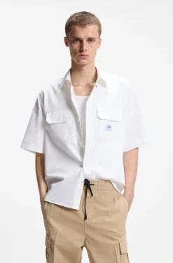Oversized Hemd aus Baumwoll-Twill
