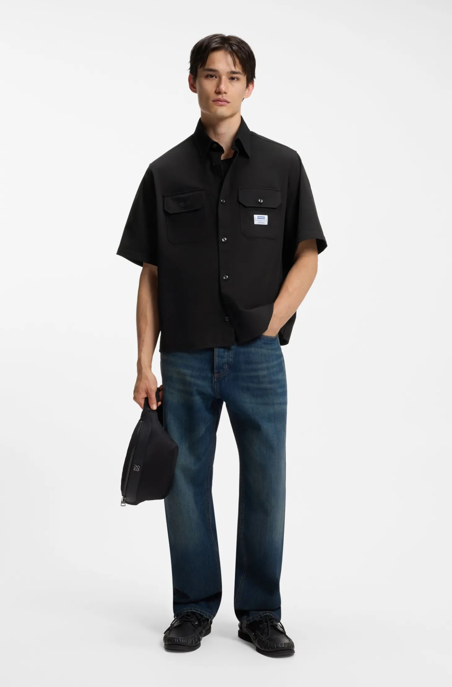 Oversized Hemd aus Baumwoll-Twill
