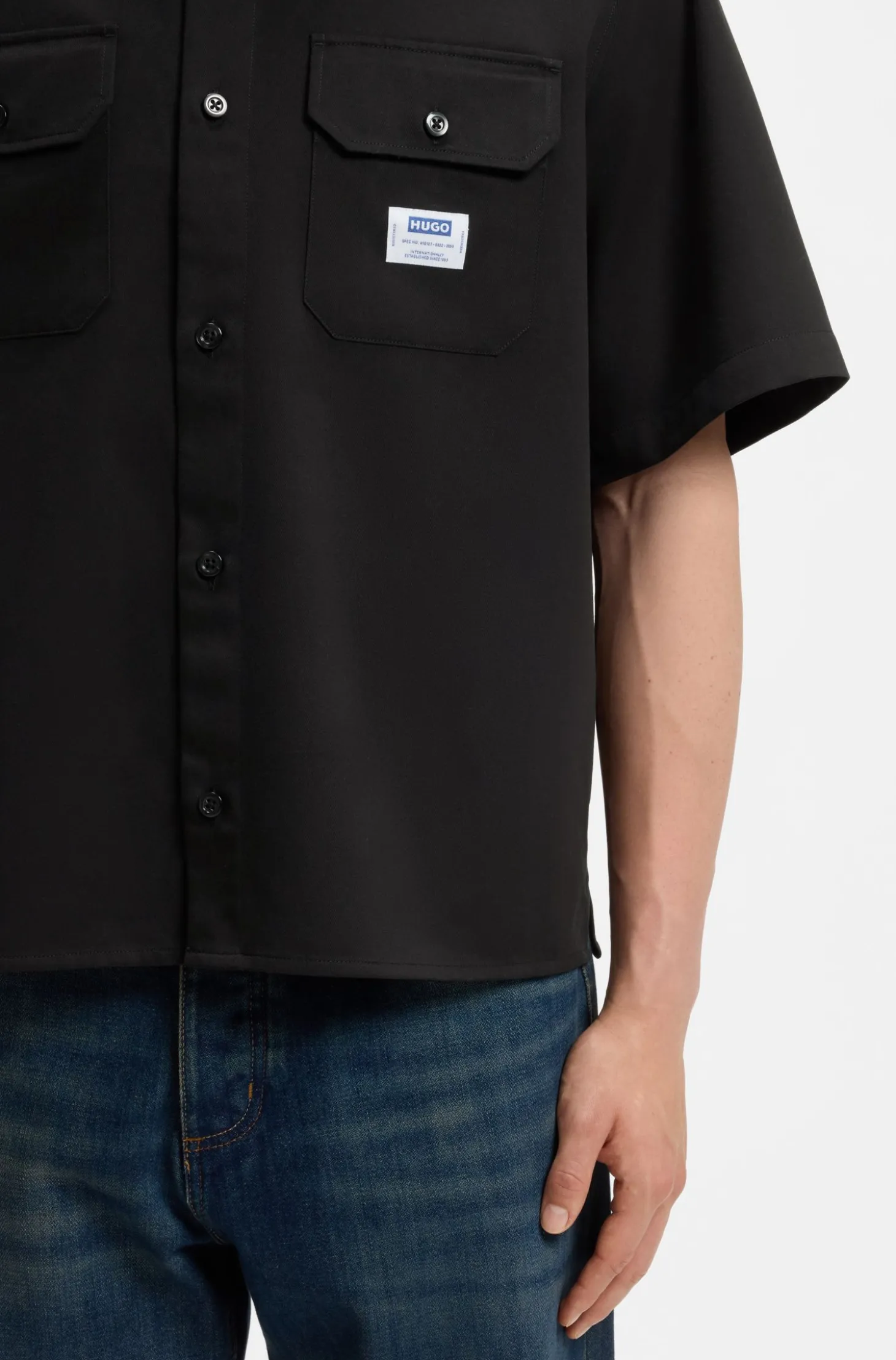 Oversized Hemd aus Baumwoll-Twill