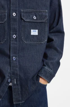Oversized Hemd aus blauem Denim