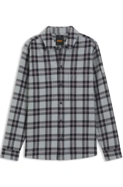 Oversized Hemd aus kariertem Baumwoll-Twill