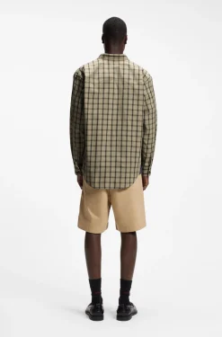 Oversized Hemd aus karierter Baumwoll-Popeline