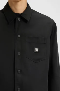 Oversized Hemd mit Stack-Logo-Aufnäher