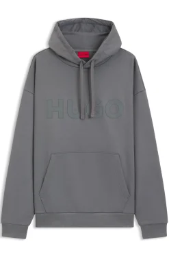 Oversized Hoodie aus Baumwoll-Terry mit reflektierendem Logo
