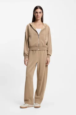 Oversized Hoodie mit Reißverschluss und Logo-Stickerei
