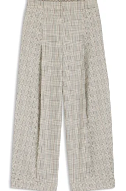 Oversized Hose aus karierter Stretch-Wolle