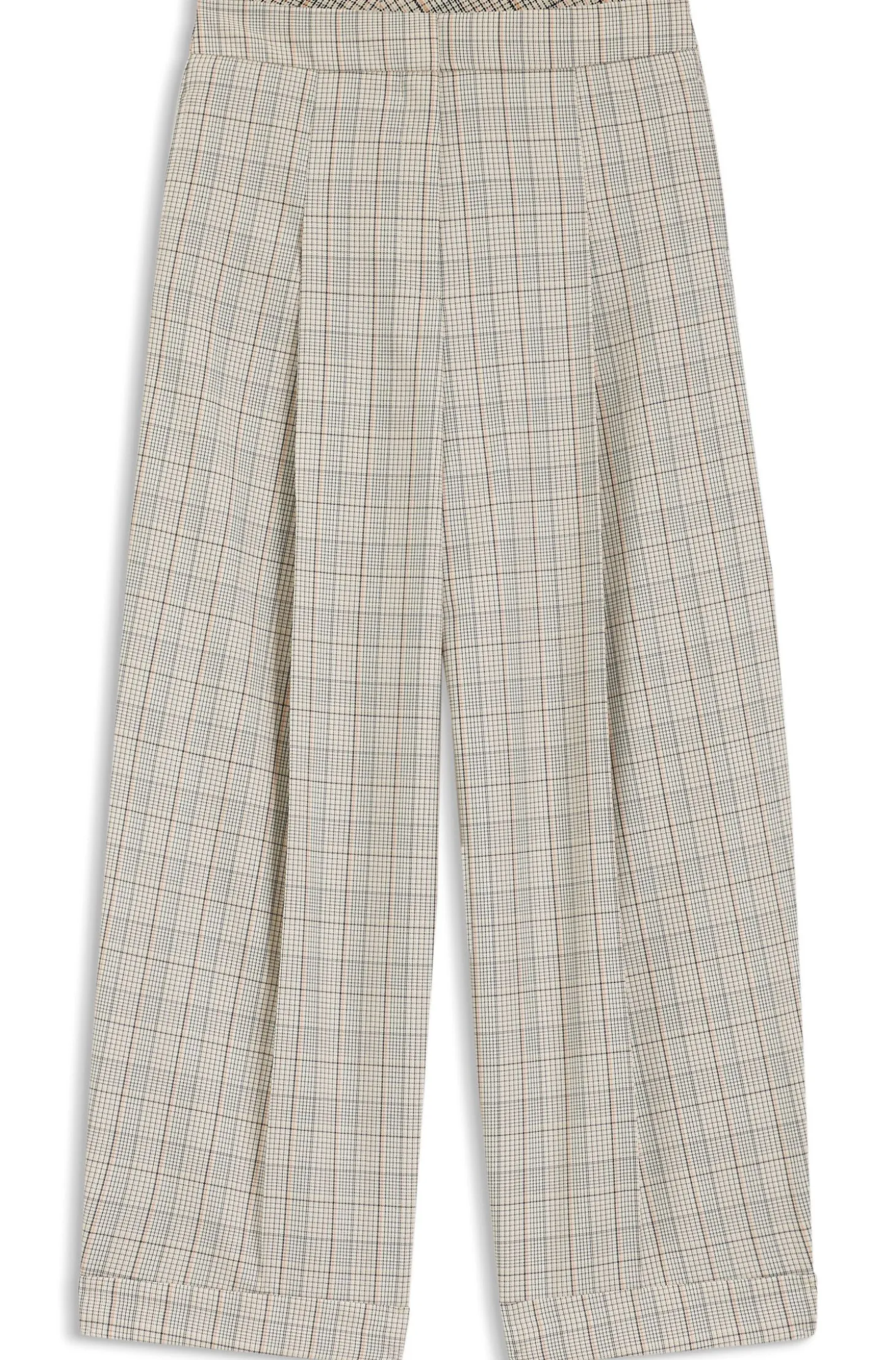 Oversized Hose aus karierter Stretch-Wolle