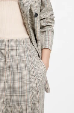 Oversized Hose aus karierter Stretch-Wolle