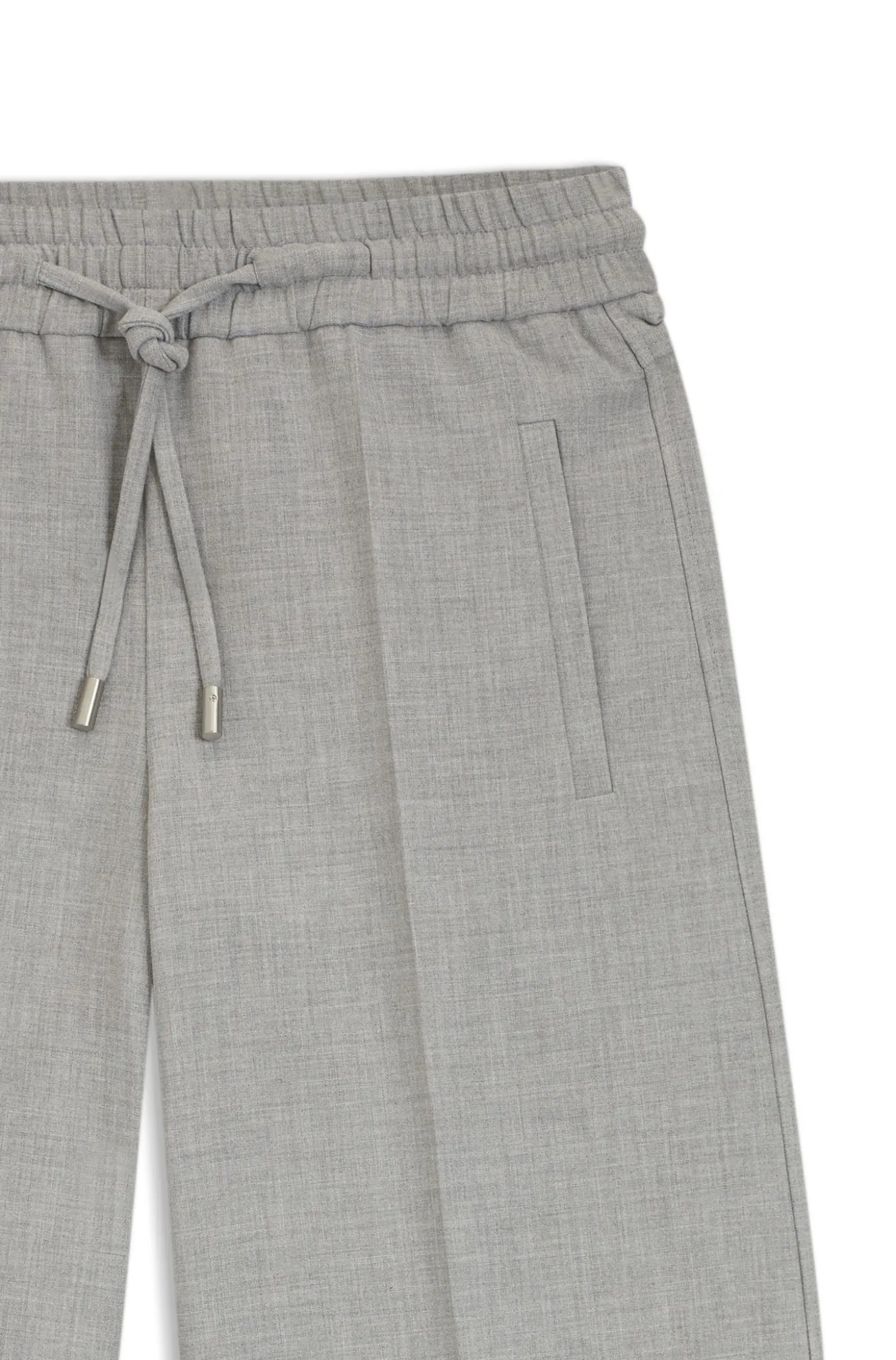 Oversized Hose aus meliertem Stretch-Twill