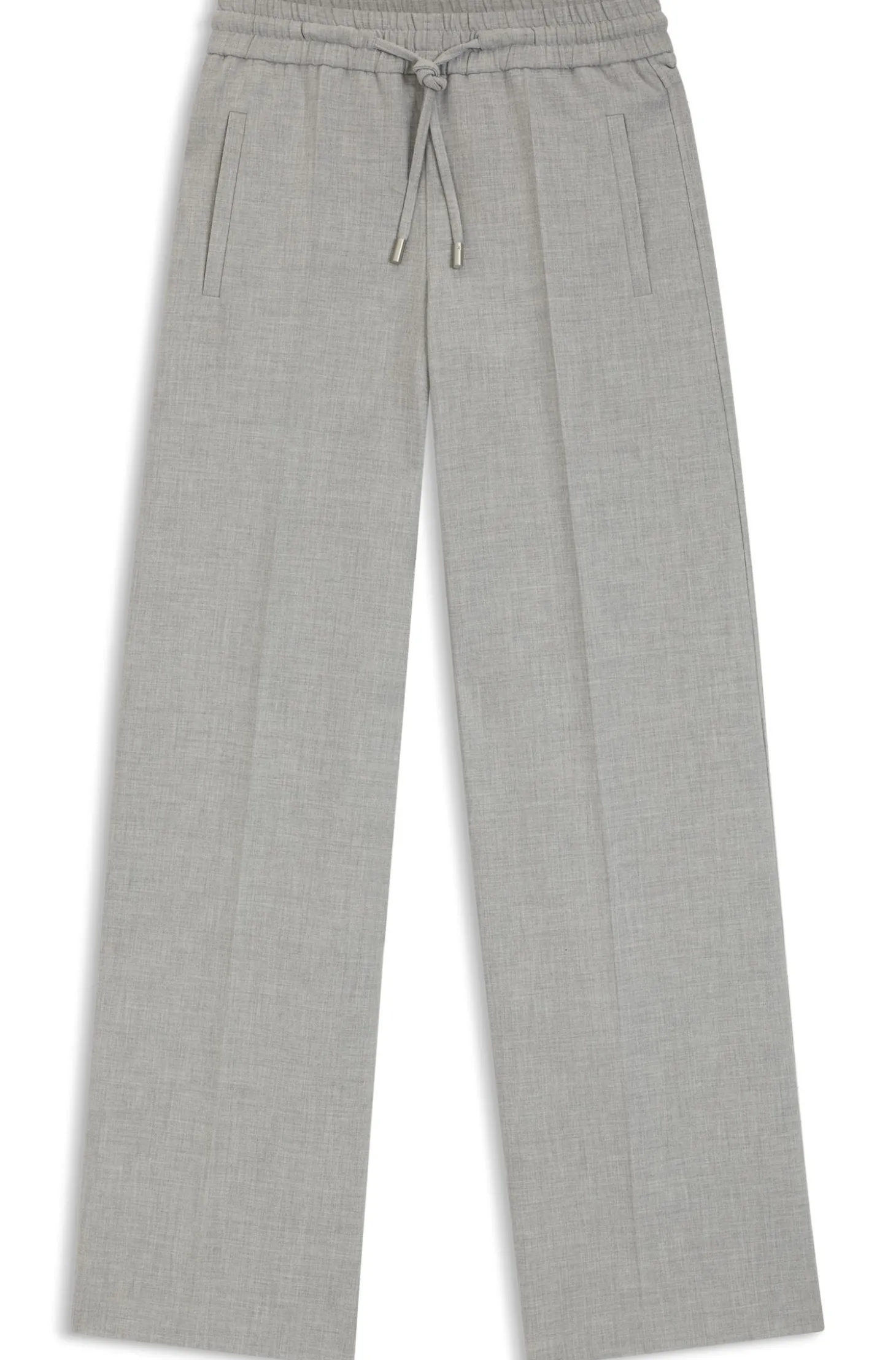 Oversized Hose aus meliertem Stretch-Twill