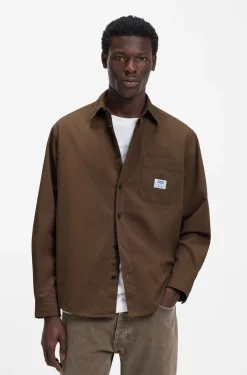 Oversized Overshirt aus Baumwoll-Canvas