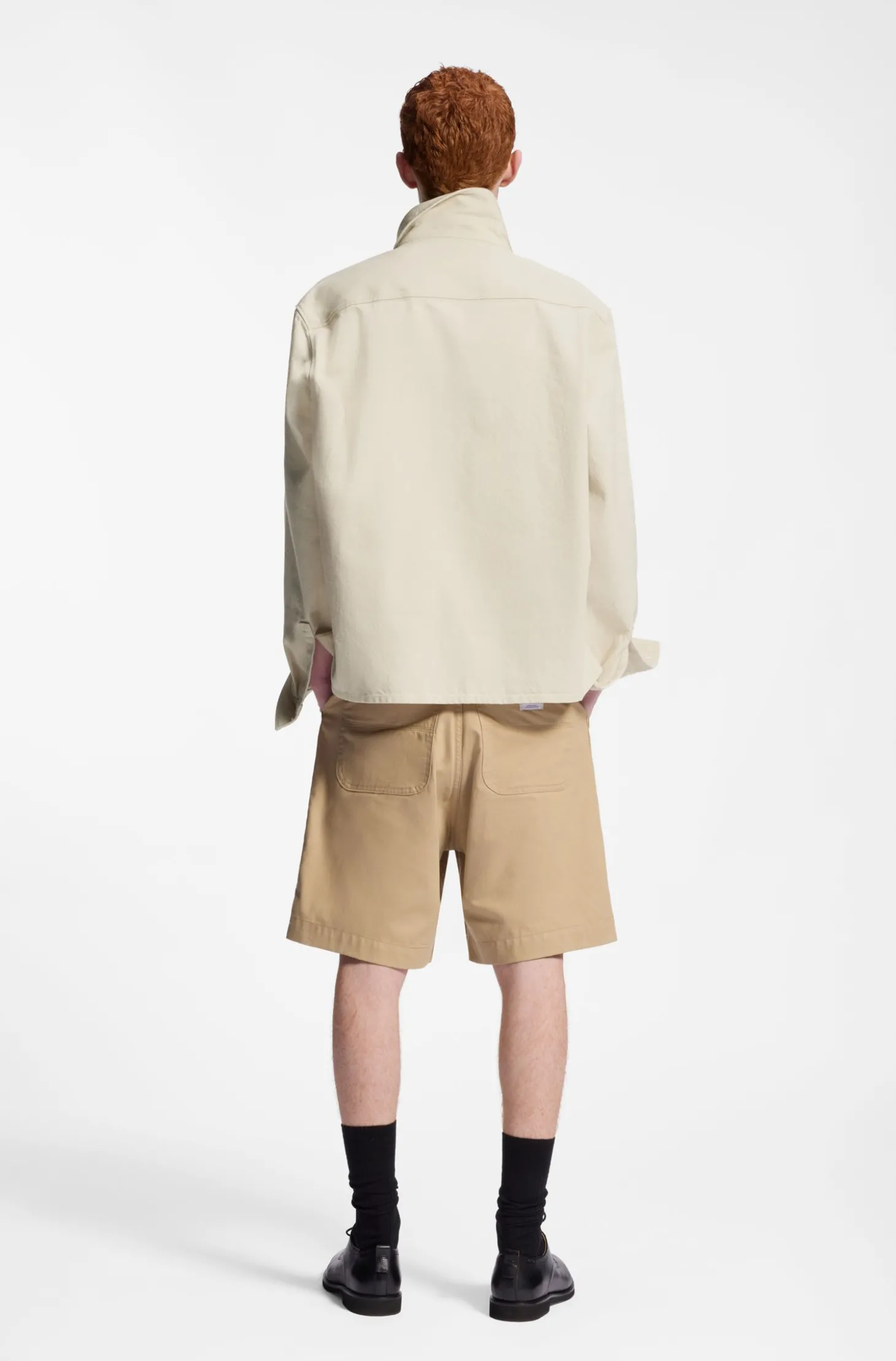 Oversized Overshirt aus ecru Denim