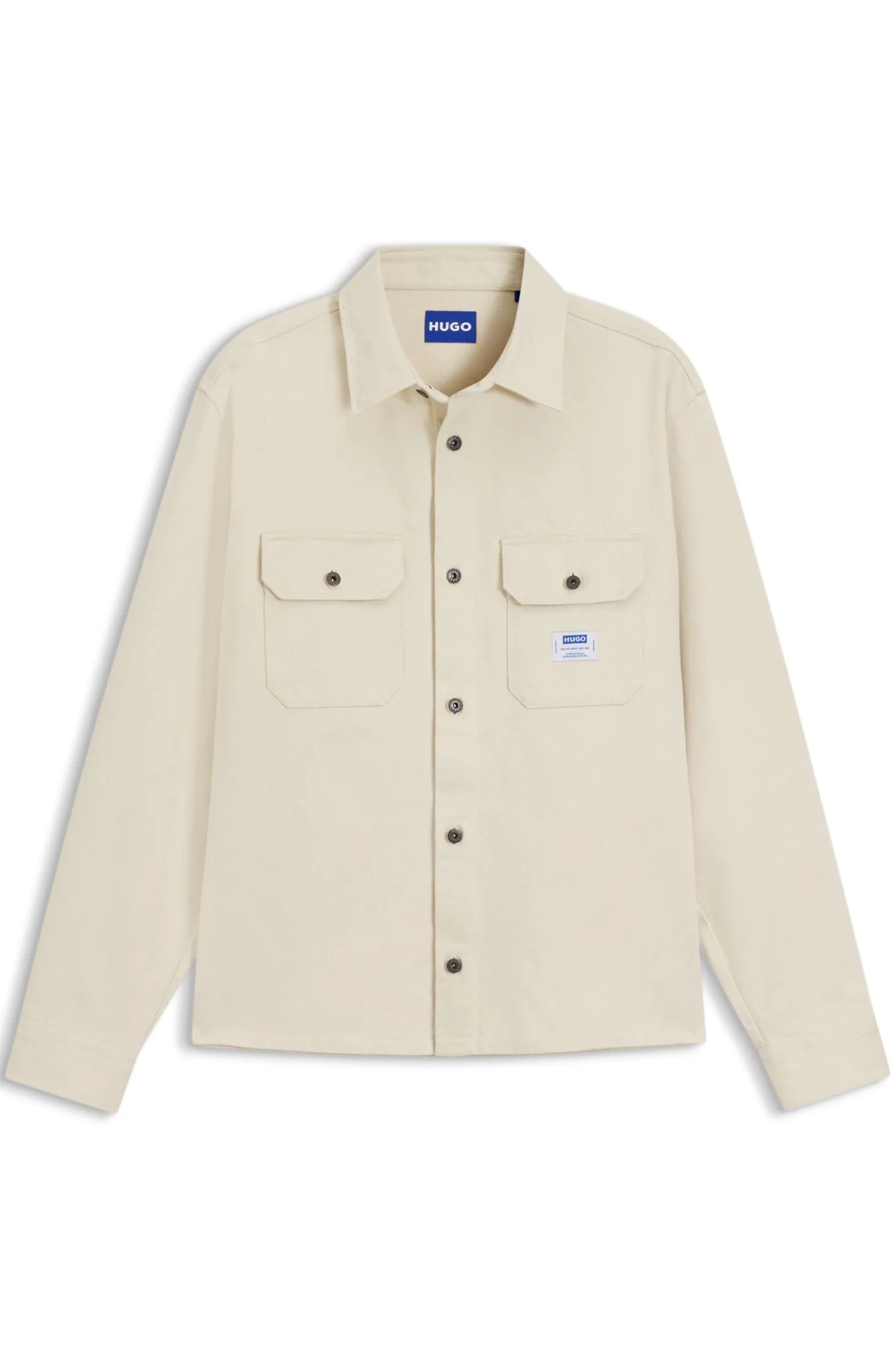 Oversized Overshirt aus ecru Denim