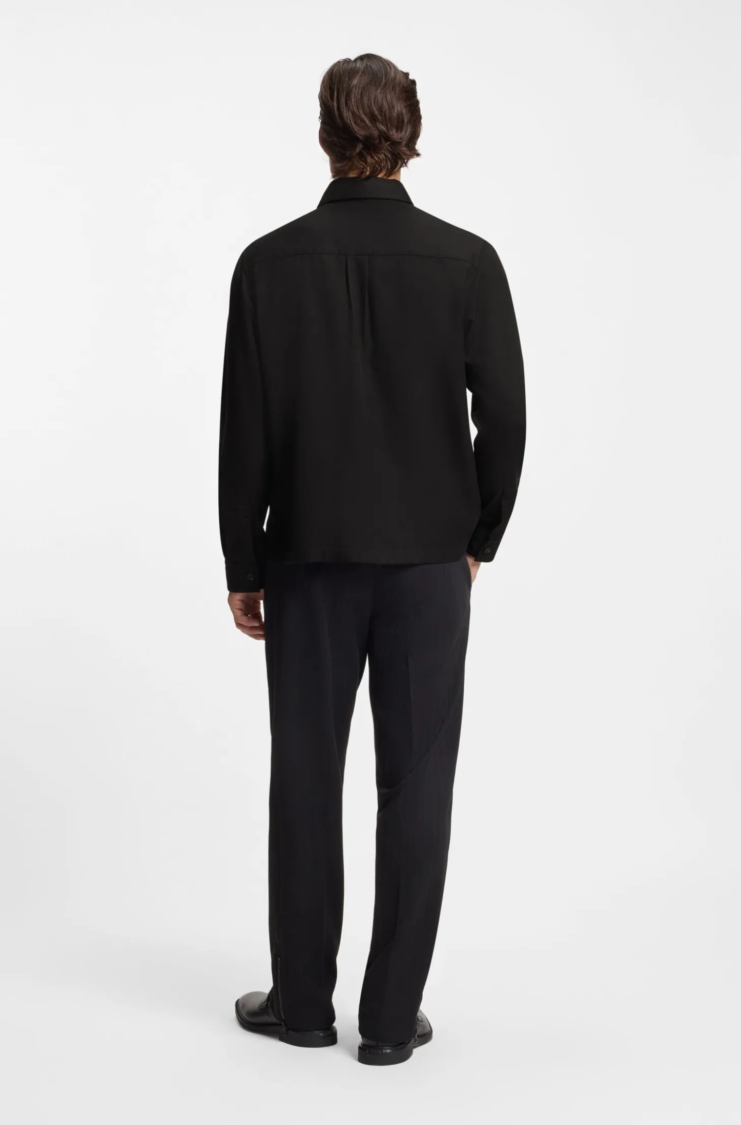 Oversized Overshirt aus softem Twill mit Seitentaschen