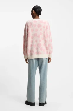 Oversized Pullover mit Jacquard-Herz