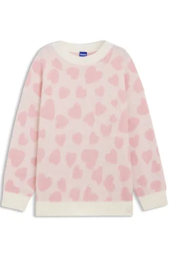 Oversized Pullover mit Jacquard-Herz