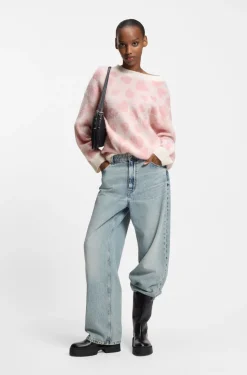 Oversized Pullover mit Jacquard-Herz