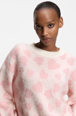 Oversized Pullover mit Jacquard-Herz