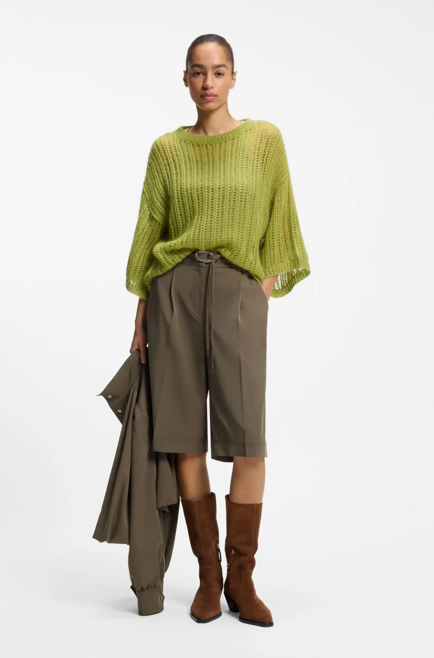 Oversized Pullover mit offenem Strick