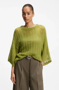 Oversized Pullover mit offenem Strick