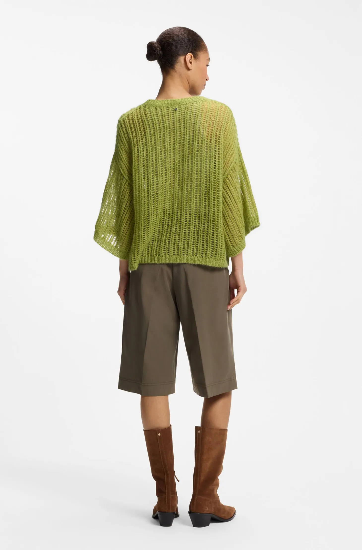 Oversized Pullover mit offenem Strick