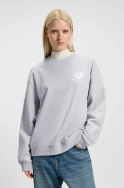 Oversized Sweatshirt aus Baumwoll-Terry mit Logo-Artwork